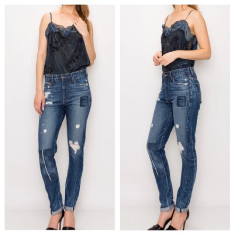 TORTOISE DENIM TESTUDO PATCH JEANS, SIZE 26, NWT